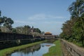 Moat at a Citadel in Hue, Vietnam. Citadel in Hue is enlisted in