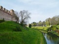 The moat and the city wall of Cittadella Royalty Free Stock Photo