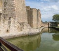The moat filled with water in the ruins of the Smederevo fortress, standing on the banks of the Danube River in Smederevo town in