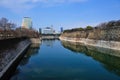 Moat of Osaka Castle in Japan Royalty Free Stock Photo