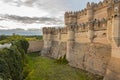 Moat and partial view of the walls of the castle of Coca Gothic style Mudejar Spanish. Coca. Segovia. Spain