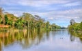 Moat surrounding Angkor Thom in Siem Reap, Cambodia