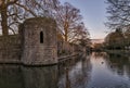 Moat surrounding Bishop's Palace in Wells