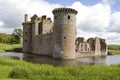 Moated Caerlaverock Castle, Scotland, Royalty Free Stock Photo