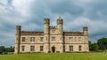 A moated medieval castle in England