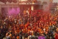 Mob of Dovotees at nandgaon Temple for Samaj During Holi Festival,UttarPradesh,India Royalty Free Stock Photo