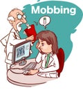 vector illustration of a mobbing in the health sector