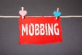 MOBBING. Relationships, disagreements, disputes and violence concept