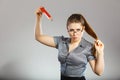 Angry mad bossy businesswoman being furious Royalty Free Stock Photo