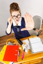 Angry mad bossy businesswoman being furious Royalty Free Stock Photo