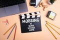 Mobbing at work, school, home. Information technology and business concept Royalty Free Stock Photo