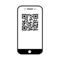 Mobil scan flat icon isolated on white background. QR code reader vector illustration