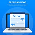 News background, breaking news, vector infographic with news theme. Vector illustration. Royalty Free Stock Photo