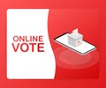Flat isometric vector concept voting online, e-voting, election internet system. Vector illustration.