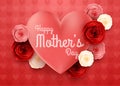 Happy Mother`s Day with Hearts background
