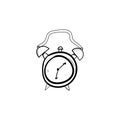 Alarm Hand drawn wristwatch, doodle sketch watches, alarm clocks and timepiece set
