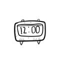 Hand drawn wristwatch, doodle sketch watches, alarm clocks and timepiece set Royalty Free Stock Photo