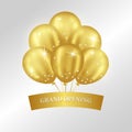 Grand opening golden ribbon with golden balloon luxury party celebration Royalty Free Stock Photo