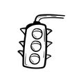 Traffic Lights Doodle Icon Vector