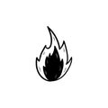 Fire doodle icon vector han draw