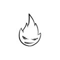 Fire doodle icon vector han draw