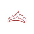 Fire doodle icon vector han draw