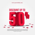 Super sale promotion marketing with illustration of red 3D text