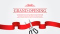 Vintage flourish decoration and cutting red ribbon ceremony for grand opening Royalty Free Stock Photo