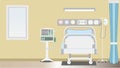 Interior intensive therapy patient space with copy flat vector illustrator