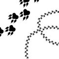 Paw logo or cat and dog animal pet vector paw