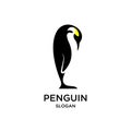 Penguin black walk logo icon designs vector illustration silhouette Royalty Free Stock Photo