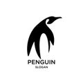 Penguin black walk logo icon designs vector illustration silhouette