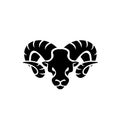 Goat sheep rams head big horn hornet logo icon designs vector simple illustrationa Royalty Free Stock Photo