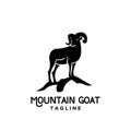 Mountain Goat sheep rams stand logo icon designs vector simple illustrationa