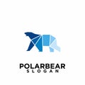 Walking bear blue mosaic logo icon designs vector simple illustration Royalty Free Stock Photo