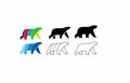 Set collection walking bear logo icon designs vector simple illustration Royalty Free Stock Photo