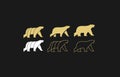 Set collection walking bear logo icon designs vector simple illustration Royalty Free Stock Photo