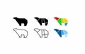 Set collection walking bear logo icon designs vector simple illustration
