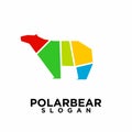 Walking bear colorful mosaic logo icon designs vector simple illustration Royalty Free Stock Photo