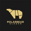 Walking bear gold mosaic logo icon designs vector simple illustration Royalty Free Stock Photo