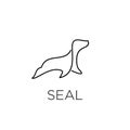 Seals sea lion animal line logo icon design vector illustration Royalty Free Stock Photo