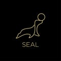 Seals sea lion animal play with the ball line logo icon design vector illustration Royalty Free Stock Photo