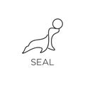 Seals sea lion animal play with the ball line logo icon design vector illustration Royalty Free Stock Photo