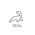 Seals sea lion animal line logo icon design vector illustration Royalty Free Stock Photo