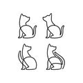 Set collection Dog hound cat line logo icon designs vector illustration