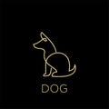 Dog hound line gold logo icon designs vector illustration