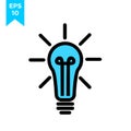 Light bulb logo blue icon design vector illustration Royalty Free Stock Photo