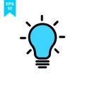 Light bulb logo blue icon design vector illustration Royalty Free Stock Photo