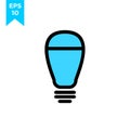 Light bulb logo blue icon design vector illustration Royalty Free Stock Photo