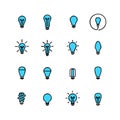 Set collection blue Light bulb logo icon design vector illustration Royalty Free Stock Photo